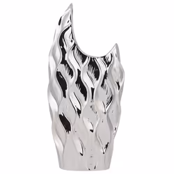 Decorative Vase HALUZA Stoneware 35 cm Silver