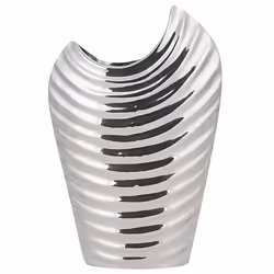 Decorative Vase ECETRA Stoneware 26 cm Silver