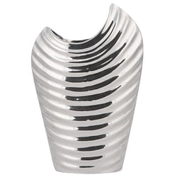 Decorative Vase ECETRA Stoneware 26 cm Silver