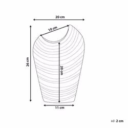 Decorative Vase ECETRA Stoneware 26 cm Silver