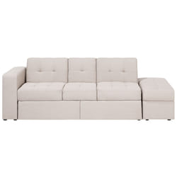 Sofa Bed FALSTER Fabric Beige with Storage 3 Seater