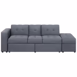 Sofa Bed FALSTER Fabric Dark Grey with Storage 3 Seater