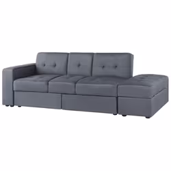 Sofa Bed FALSTER Fabric Dark Grey with Storage 3 Seater