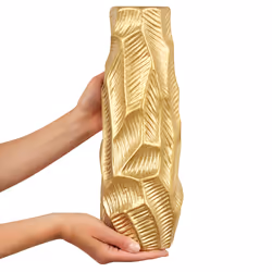 Decorative Vase ZAFAR Stoneware 37 cm Gold
