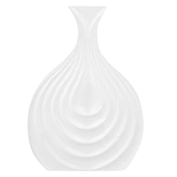 Decorative Vase THAPSUS Stoneware 25 cm White