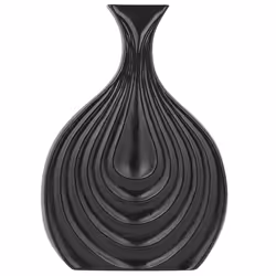 Decorative Vase THAPSUS Stoneware 25 cm Black