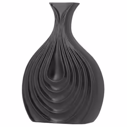 Decorative Vase THAPSUS Stoneware 25 cm Black