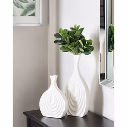 Decorative Vase THAPSUS Ceramic 39 cm White