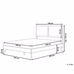 Bed ISTRES 180 x 200 cm (EU Super King) Dark Ash Wood