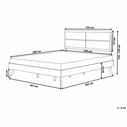 Bed POISSY 160 x 200 cm (EU King Size) Dark Ash Wood