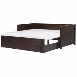 Bed with Storage Drawers Wood CAHORS 90 x 200 cm (EU Single) Dark Brown
