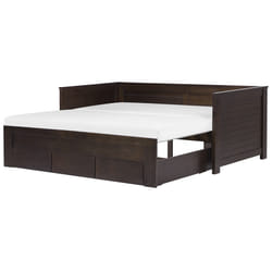 Bed with Storage Drawers Wood CAHORS 90 x 200 cm (EU Single) Dark Brown
