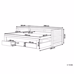 Bed with Storage Drawers Wood CAHORS 90 x 200 cm (EU Single) Dark Brown