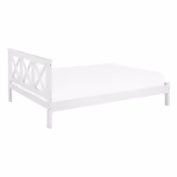 Bed Pine Wood TANNAY 180 x 200 cm (EU Super King) White
