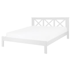 Bed Pine Wood TANNAY 160 x 200 cm (EU King Size) White
