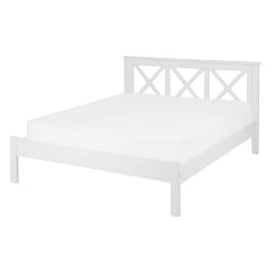 Bed Pine Wood TANNAY 140 x 200 cm (EU Double) White
