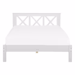 Bed Pine Wood TANNAY 140 x 200 cm (EU Double) White