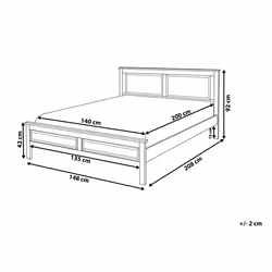 Bed Pine Wood OLIVET 140 x 200 cm (EU Double) Dark Blue