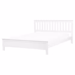 Bed Pine Wood MAYENNE 160 x 200 cm (EU King Size) White
