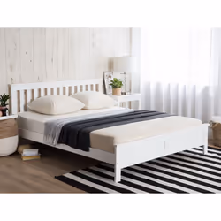 Bed Pine Wood MAYENNE 160 x 200 cm (EU King Size) White