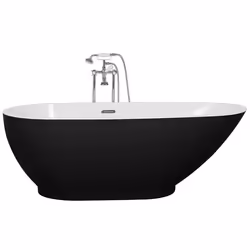 Freestanding Bathtub GUIANA 1730 x 820 mm Black/ White