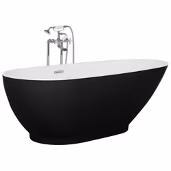 Freestanding Bathtub GUIANA 1730 x 820 mm Black/ White