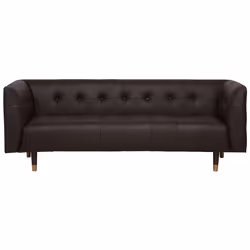 Sofa BYSKE Leather Dark Brown 3 Seater