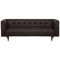 Sofa BYSKE Leather Dark Brown 3 Seater