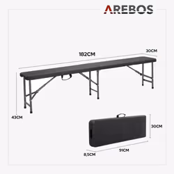 Arebos 4260627425938 outdoor table Black