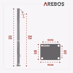 Arebos AR-HE-SD20LF shower system Black - Additional view 5