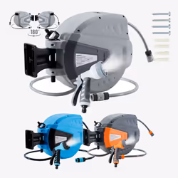 AREBOS Hose Pipe Reel | 30 m Swivel Hose Reel | Wall Hose Box with Locking Stop | Includes Wall Bracket | Automatic Reel Mech ...