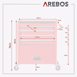 Arebos 4260627427277 service cart Red
