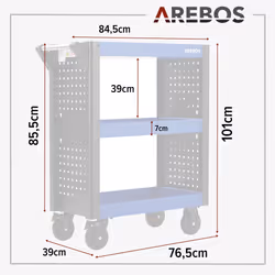 Arebos 4260627429004 service cart Blue