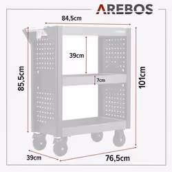 Arebos 4260627429011 service cart Anthracite
