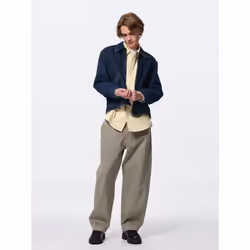 Gu By Uniqlo Barrel Leg Work Pants Standard Length 70.5 To 74.5 Cm - 09 BLACK/XS