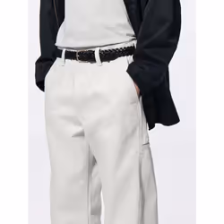 Gu By Uniqlo Barrel Leg Work Pants  Standard Length 70.5 To 74.5 Cm - 09 BLACK/M