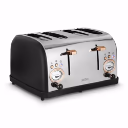 Lauben LBN4ST1500BC toaster 6 4 slice(s) 1500 W Black, Stainless steel