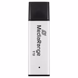 MediaRange MR1905-1, 1 TB, USB Type-A, 3.2 Gen 1 (3.1 Gen 1), 400 MB/s, Cap, Black, Silver