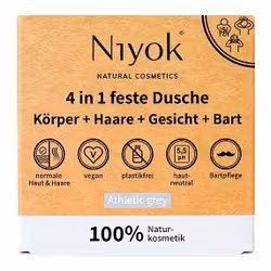 Niyok 4 In 1 Feste Dusche | Körper + Haare + Gesicht + Bart, 80 g, Solid shampoo, Non-professional, Men, Normal hair, All col ...