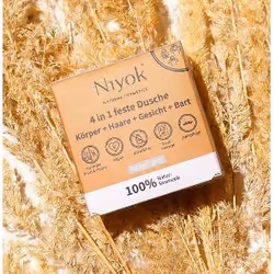 Niyok 4 In 1 Feste Dusche | Körper + Haare + Gesicht + Bart 80 g Solid shampoo Non-professional Men
