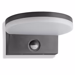 SEBSON Wall light with motion detector 15W, Outdoor wall lighting, Anthracite, White, Plastic, Polycarbonate (PC), IP65, Faca ...