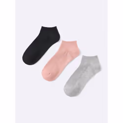 2/ONE SIZE) Gu By Uniqlo Ribbed Collar Short Socks 3p - 81 MULTI(PATTERN