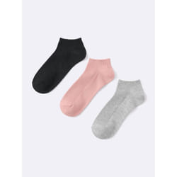 2/ONE SIZE) Gu By Uniqlo Ribbed Collar Short Socks 3p - 81 MULTI(PATTERN
