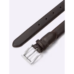 Gu By Uniqlo Leather Side Stitch Belt  Adjustable - 36 BROWN/ONE SIZE