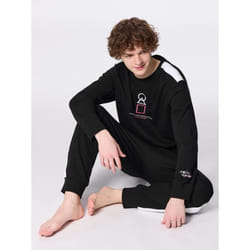 Gu By Uniqlo Stretch Soft Lounge Set  Long Sleeve  Netflix Series  Squid Game - 09 BLACK/3XL