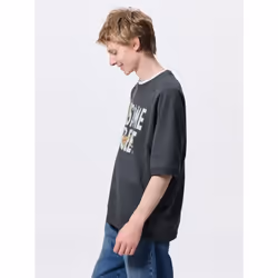 Gu By Uniqlo Sweat Tee  5 Sleeve  Sesame Street - 08 DARK GRAY/3XL