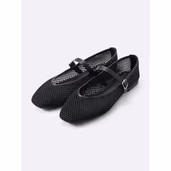 Gu By Uniqlo Mesh Mary Jane Shoes - 85 SILVER/XXL