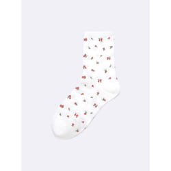 Gu By Uniqlo Ankle Socks  Flower - 01 OFF WHITE/ONE SIZE