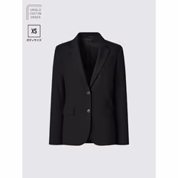 Uniqlo Japan Stretch Tailored Jacket Set Up Xs - 09 BLACK/56