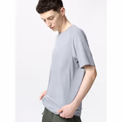 Uniqlo Japan Dry Ex Crewneck Tee  Short Sleeve - 03 GRAY/4XL